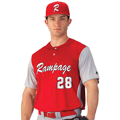 Russell Performance Two Button Placket Baseball Jersey